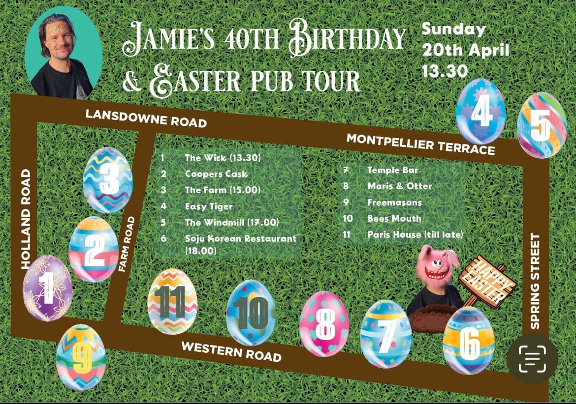 Jamie's 40th Birthday & Easter Pub Tour