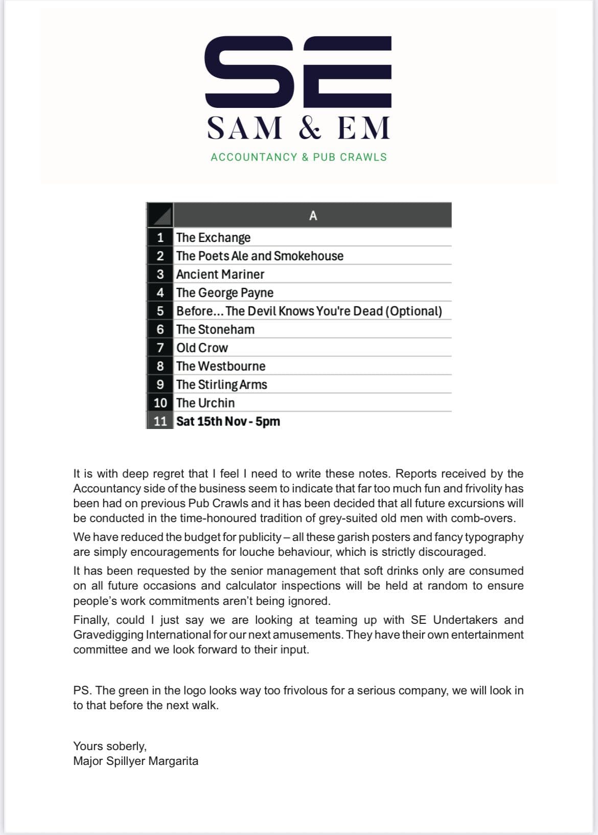 Sam & Em Accountancy & Pub Crawls